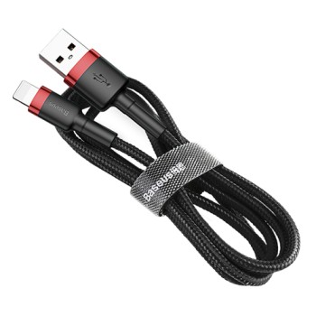 Кабел Baseus Cafule USB / Lightning QC3.0 2.4A 0.5M, Черен