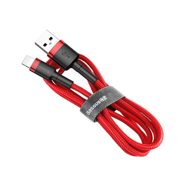 Кабел Baseus Cafule USB / Lightning QC3.0 2.4A 0.5M, Червен