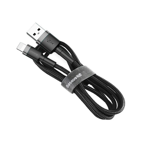 Кабел Baseus Cafule USB / Lightning QC3.0 2.4A 0.5M, Сив