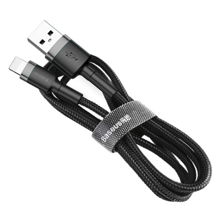 Кабел Baseus Cafule USB / Lightning QC3.0 2.4A 0.5M, Сив