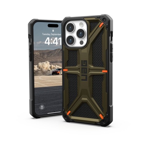 Калъф UAG Monarch за iPhone 15 Pro Max, Kevlar element, Green