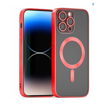 Калъф fixGuard Camera Shield Magsafe Silicone за iPhone 15, Red