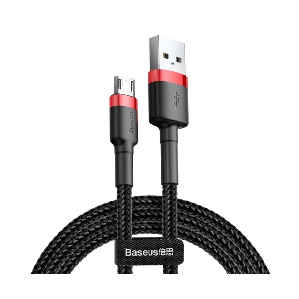 Кабел Baseus Cafule USB / micro USB QC3.0 2.4A 0.5M, Черен