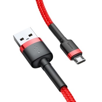 Кабел Baseus Cafule USB / micro USB QC3.0 2.4A 0.5M, Червен