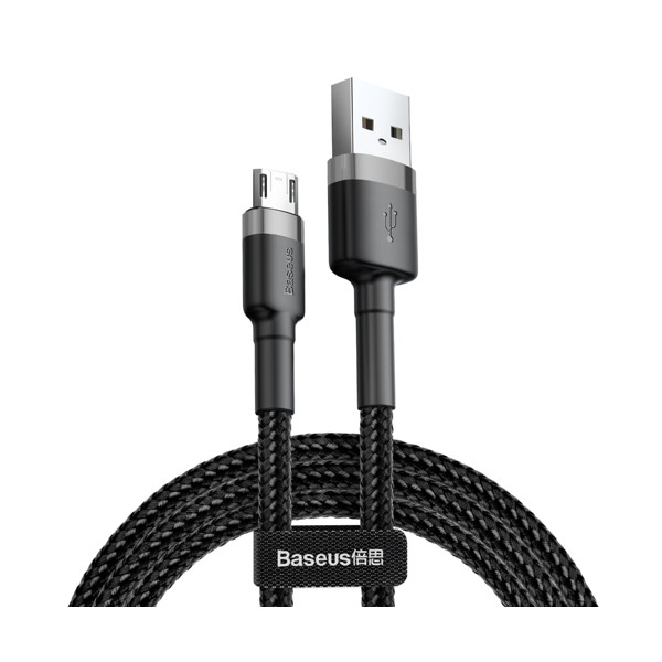 Кабел Baseus Cafule USB / micro USB QC3.0 2.4A 0.5M, Сив