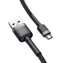 Кабел Baseus Cafule USB / micro USB QC3.0 2.4A 0.5M, Сив