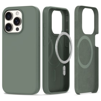 Калъф TECH-PROTECT Silicone Magsafe за iPhone 15 Pro max, Olive