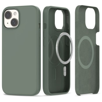 Калъф TECH-PROTECT Silicone Magsafe за iPhone 15, Olive