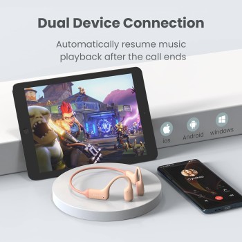 Безжични Слушалки, Xiaomi Haylou BC01, PurFree Bone Conduction,Headphones Bluetooth, Pink