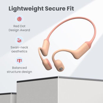 Безжични Слушалки, Xiaomi Haylou BC01, PurFree Bone Conduction,Headphones Bluetooth, Pink