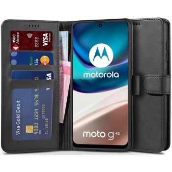 Калъф Tech-Protect Wallet За Motorola Moto G42, Black