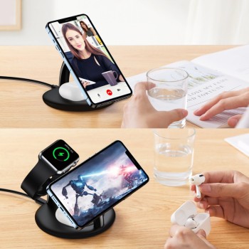 Choetech 3in1 Inductive Wireless Charging Station 22.5W - тройна поставка