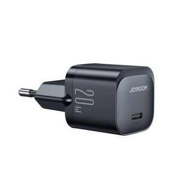 Joyroom Mini USB-C PD Fast Charger 20W - захранване за ел. мрежа с USB-C изход с технология за бързо зареждане (черен)