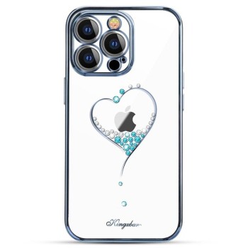 Калъф Kingxbar Wish Series silicone with crystals за iPhone 15 Pro Max, Blue