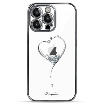 Калъф Kingxbar Wish Series silicone with crystals за iPhone 15 Pro Max, Silver