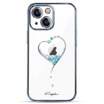 Калъф Kingxbar Wish Series silicone with crystals за iPhone 15, Blue