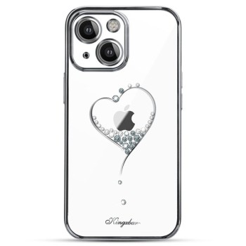 Калъф Kingxbar Wish Series silicone with crystals за iPhone 15, Silver