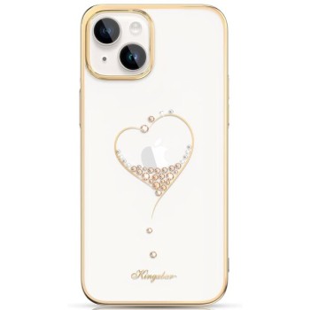 Калъф Kingxbar Wish Series silicone with crystals за iPhone 15, Gold