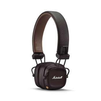 Marshall Major IV Bluetooth - безжични слушалки с микрофон за смартфони и мобилни устройства, Кафяв)