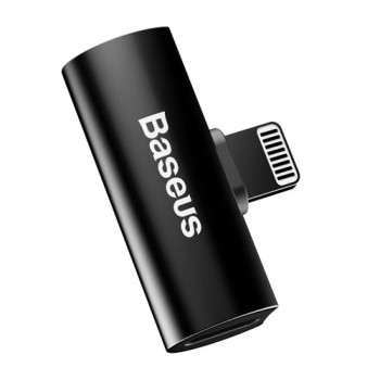 Адаптер Baseus Audio Converter Lightning to 2x Lightning port, Черен