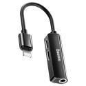 Адаптер Baseus L52 3-in-1 Lightning to 2xLightning+3.5mm Jack, Черен