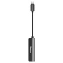 Адаптер Baseus L52 3-in-1 Lightning to 2xLightning+3.5mm Jack, Черен