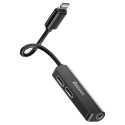 Адаптер Baseus L52 3-in-1 Lightning to 2xLightning+3.5mm Jack, Черен