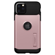 Spigen Slim Armor хибриден кейс с най-висока степен на защита за iPhone 11 Pro Max, Rose Gold