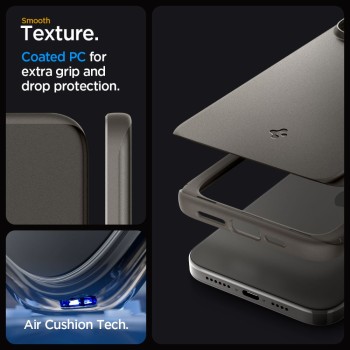 Калъф Spigen Thin Fit за iPhone 15 Pro Max, Gun Metal