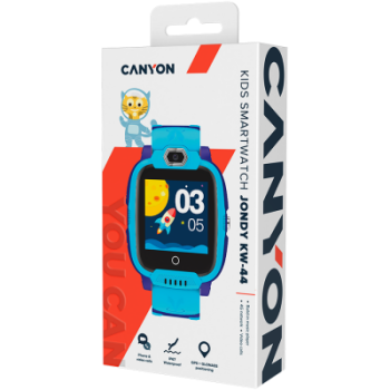 Смарт часовник Canyon Jondy KW-44, Cellular, 44 мм, син - CNE-KW44BL