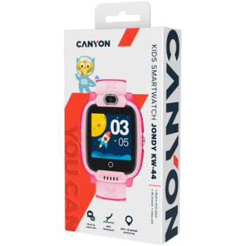 Смарт часовник Canyon Jondy KW-44, Cellular, 44 мм, розов - CNE-KW44PP