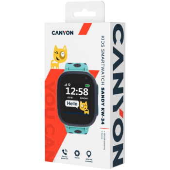 Смарт часовник Canyon Sandy, 40 мм, черен/син - CNE-KW34BL