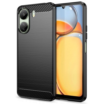 Калъф Tech-Protect TPUcarbon За Xiaomi Redmi 13C / Poco C65, Black