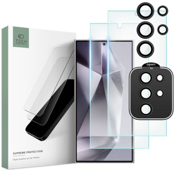 Стъклен Протектор Tech-Protect Supreme Set за Samsung Galaxy S24 Ultra, Clear