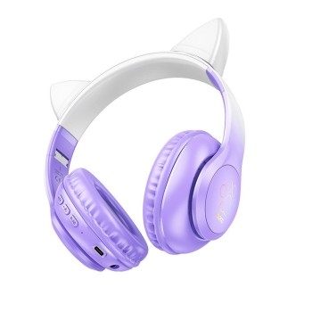 Безжични слушалки W42 Cat Ear, Bluetooth, Purple
