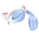 Безжични слушалки W42 Cat Ear, Bluetooth, Blue