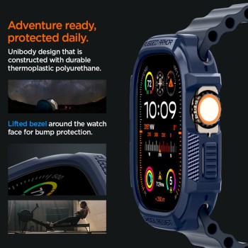 Калъф Spigen Rugged Armor за Apple Watch Ultra 1 / 2, 49mm, Navy Blue