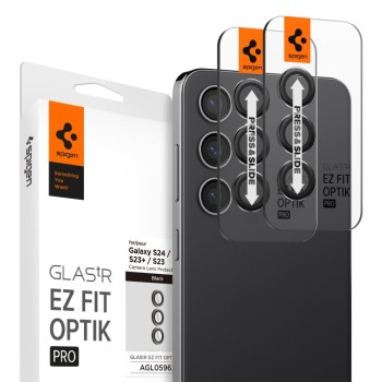 Стъклен Протектор за камера Spigen Optik.TR ”Ez Fit” 2-Pack за Samsung Galaxy S23 / S23+ Plus / S24, Black