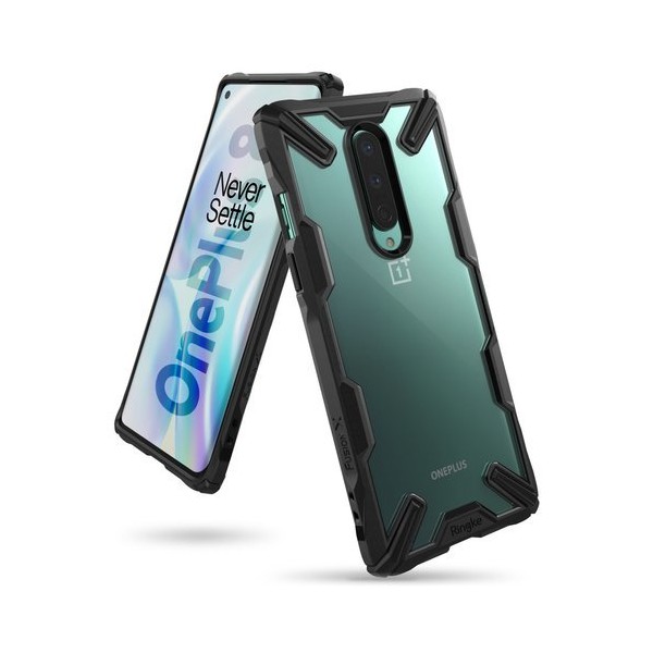 Удароустойчив хибриден кейс Ringke Fusion X за OnePlus 8, Черен
