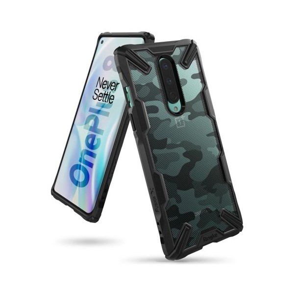Удароустойчив хибриден кейс Ringke Fusion X за OnePlus 8, Camo Черен