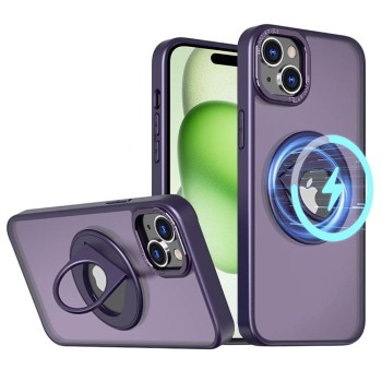 Калъф fixGuard - MagSafe Ghost Holder Series - iPhone 15 - Matte Purple