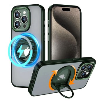 Калъф fixGuard - MagSafe Ghost Holder Series - iPhone 15 Pro - Matte Green
