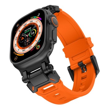 Каишка Tech-Protect Delta Pro Armo за Apple Watch 4 / 5 / 6 / 7 / 8 / SE / Ultra 1 / 2, 42 / 44 / 45 / 49mm, Orange Black