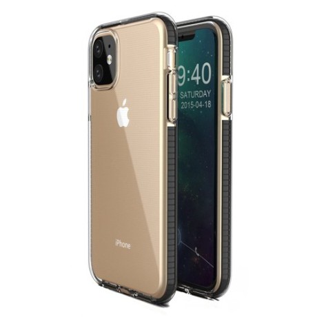 Калъф Spring Case clear TPU gel за iPhone 11, Черен