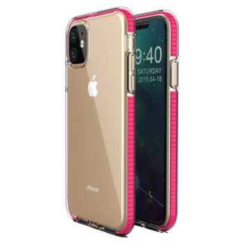 Калъф Spring Case clear TPU gel за iPhone 11, Тъмно розов