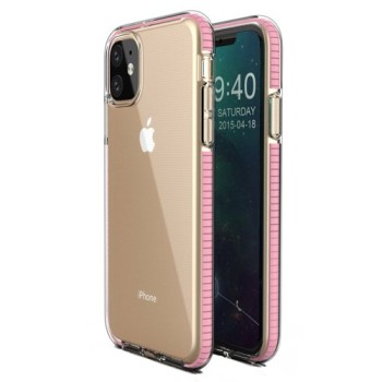 Калъф Spring Case clear TPU gel за iPhone 11, Светло розов