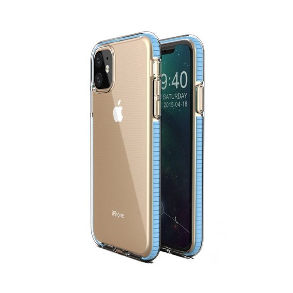 Калъф Spring Case clear TPU gel за iPhone 11, Светло син
