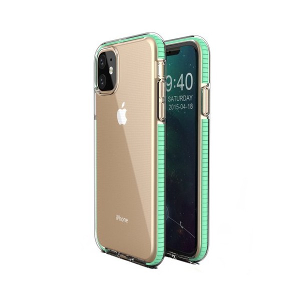 Калъф Spring Case clear TPU gel за iPhone 11, Зелен
