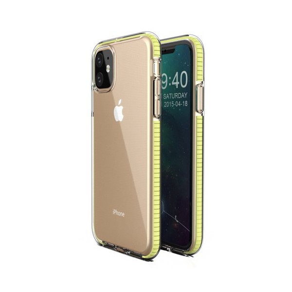 Калъф Spring Case clear TPU gel за iPhone 11, Жълт