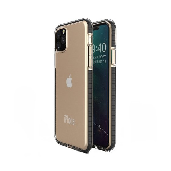Калъф Spring Case clear TPU gel за iPhone 11 Pro Max, Черен